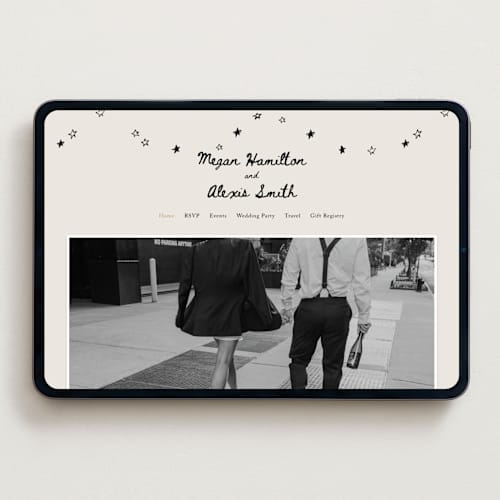 This is a lace wedding websites by Cass Loh called simple monogram printing on digital paper in standard