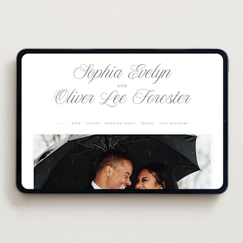 This is a graphite wedding websites by Leah Bisch called beautiful day printing on digital paper in standard