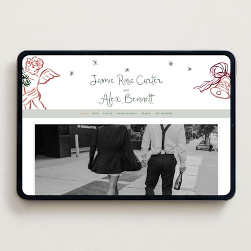 This is a enchanted holiday wedding websites by Cass Loh called holidays ink doodles printing on digital paper in standard