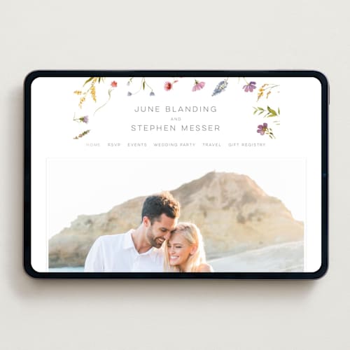 This is a sherbert wedding websites by Erin Hodges called untied printing on digital paper in standard
