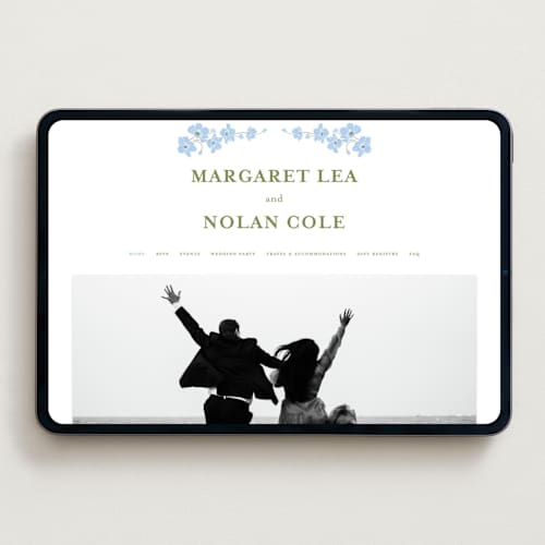 This is a azure wedding websites by letterfix called anemones printing on digital paper in standard