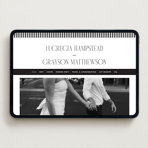 This is a soft black wedding websites by Kamala Nahas called grayson printing on digital paper in standard