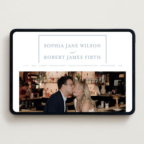 This is a ocean wedding websites by Creo Study called posh printing on digital paper in standard