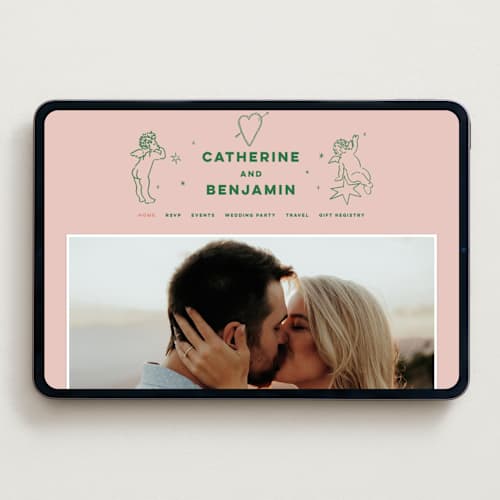 This is a avocado wedding websites by Helena Vitto called crazy little thing called love printing on digital paper in standard
