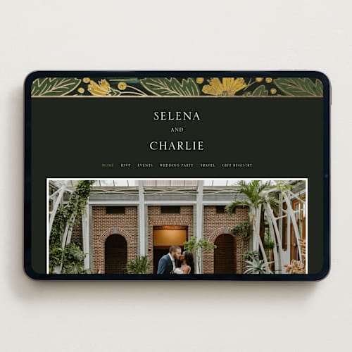This is a buttercup wedding websites by Jen Owens called embellished printing on digital paper in standard