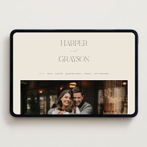 This is a creme wedding websites by Carly Reed Walker called tendu printing on digital paper in standard