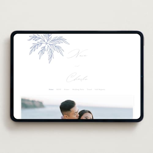 This is a pale cerulean wedding websites by Sabrin Deirani called ocean dreams printing on digital paper in standard