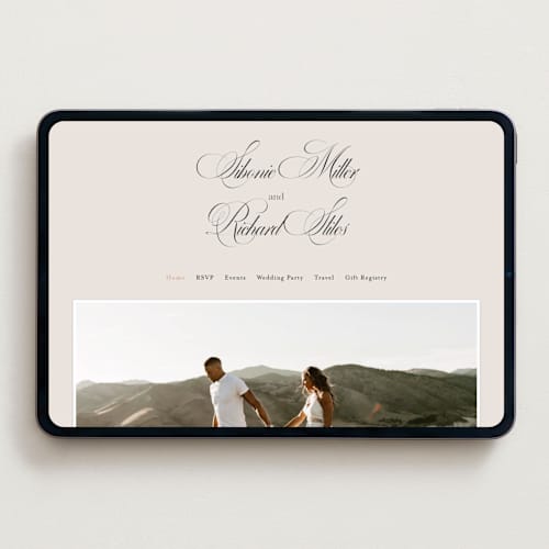 This is a ivory wedding websites by Melanie Kosuge called sibonie printing on digital paper in standard