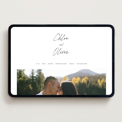 This is a jasmine wedding websites by Pippa Shaw called modern classic printing on digital paper in standard