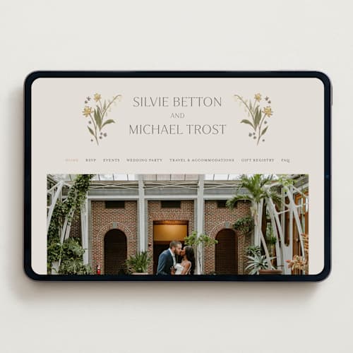 This is a petal wedding websites by Nicoletta Savod called parisian garden printing on digital paper in standard