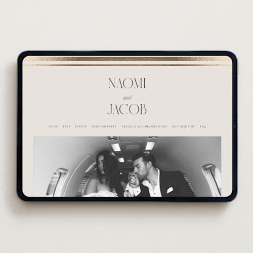 This is a champagne wedding websites by Nicole Walsh called grace printing on digital paper in standard