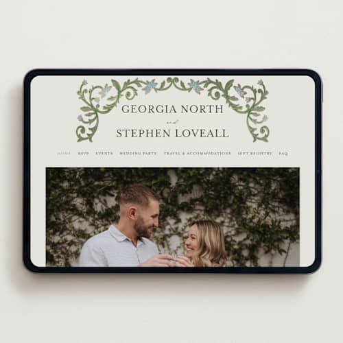 This is a bluebell wedding websites by Jen Owens called grandeur printing on digital paper in standard