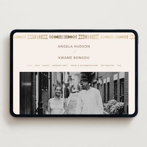 This is a sahara wedding websites by David Michuki called cultured element printing on digital paper in standard