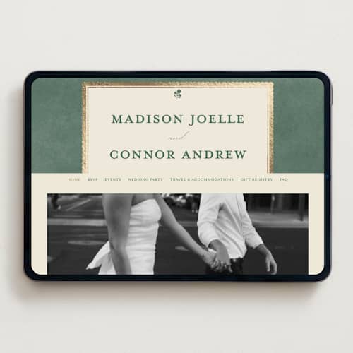This is a rosemary wedding websites by Emily Betts called vintage oval printing on digital paper in standard