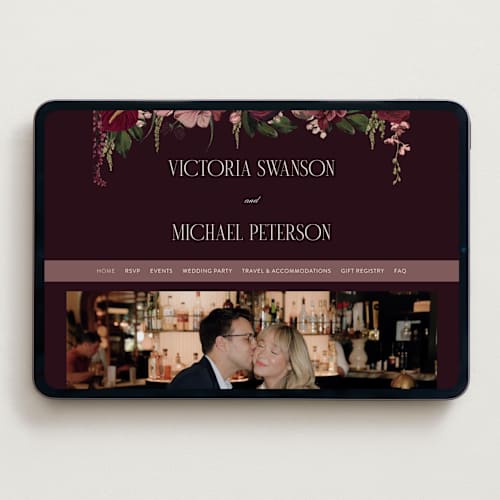 This is a merlota wedding websites by Susan Moyal called romantics printing on digital paper in standard
