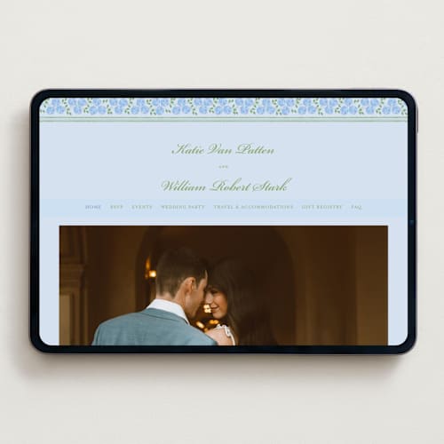 This is a coastal wedding websites by Madhvi Samimi called hydrangea vines printing on digital paper in standard