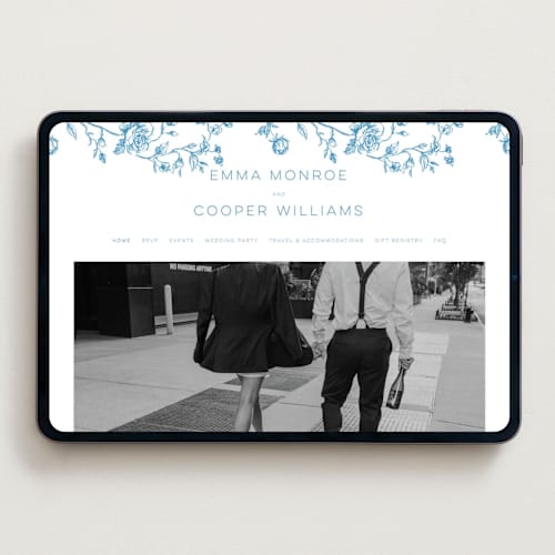 This is a cerulean wedding websites by Kristie Kern called the emma printing on digital paper in standard