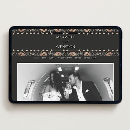 This is a ebony wedding websites by Ana de Sousa called timeless nature printing on digital paper in standard