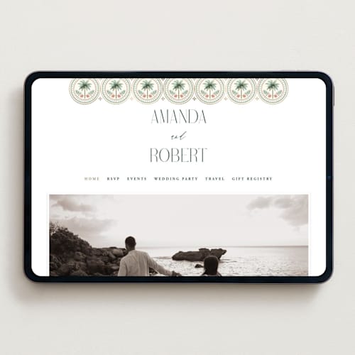 This is a sand wedding websites by Maria Alou called vintage palms printing on digital paper in standard