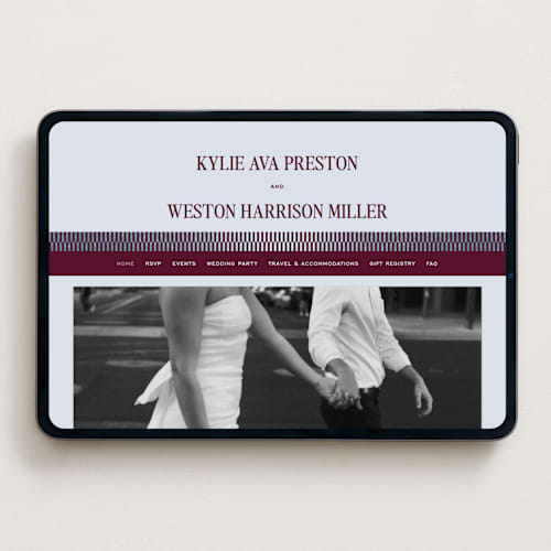 This is a celestial wedding websites by Jenna Holcomb called modern vintage printing on digital paper in standard