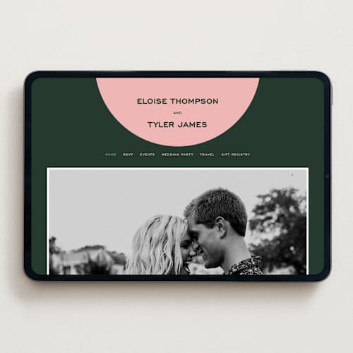 This is a palm wedding websites by Jessica Corliss called little party big love printing on digital paper in standard
