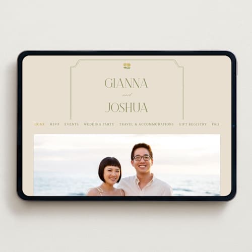 This is a summer citrus wedding websites by Vera Lim called the gallery printing on digital paper in standard