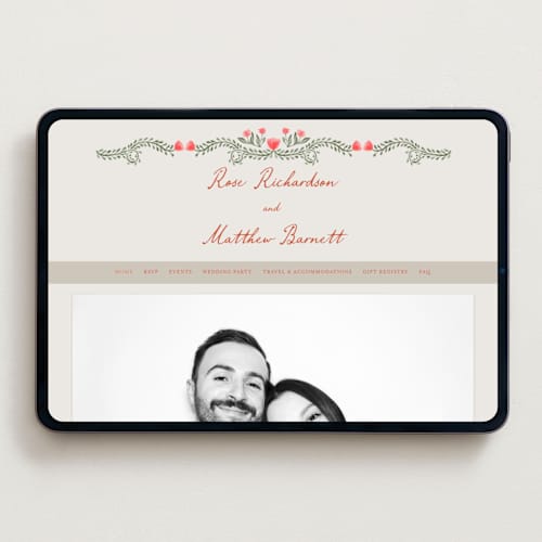 This is a sunset wedding websites by Maja Cunningham called chantilly printing on digital paper in standard