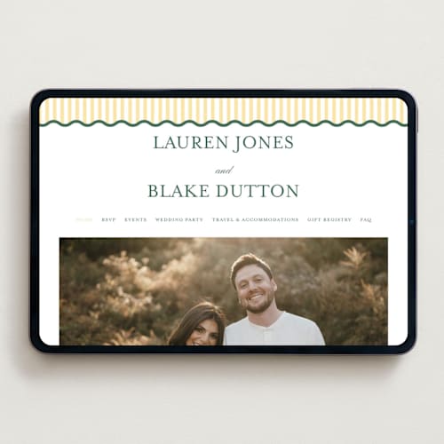 This is a citrine wedding websites by Emily Betts called curved frame printing on digital paper in standard