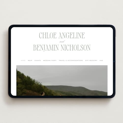 This is a moss wedding websites by Kelly Schmidt called woods printing on digital paper in standard