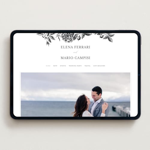 This is a soft black wedding websites by Chris Griffith called etchings of roses printing on digital paper in standard