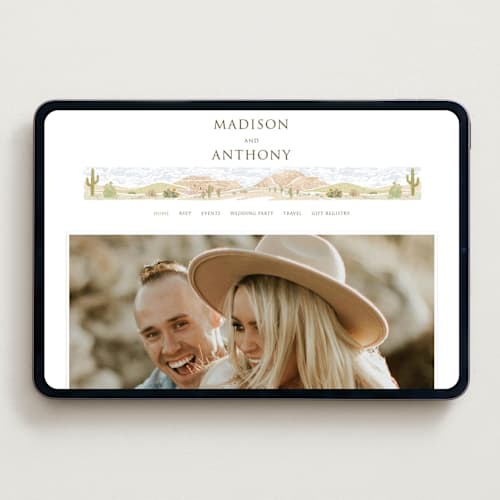 This is a sandstone wedding websites by Paper Sun Studio called westward printing on digital paper in standard