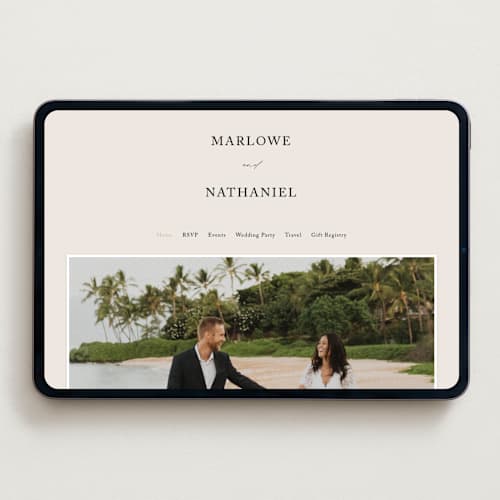 This is a linen wedding websites by Kelly Schmidt called astoria printing on digital paper in standard