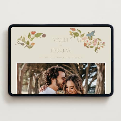 This is a mint wedding websites by Simona Camp called radiant botany printing on digital paper in standard