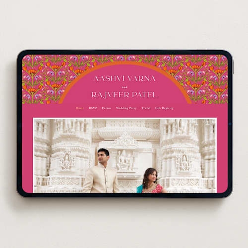 This is a fuchsia wedding websites by Pati Cascino called varna printing on digital paper in standard