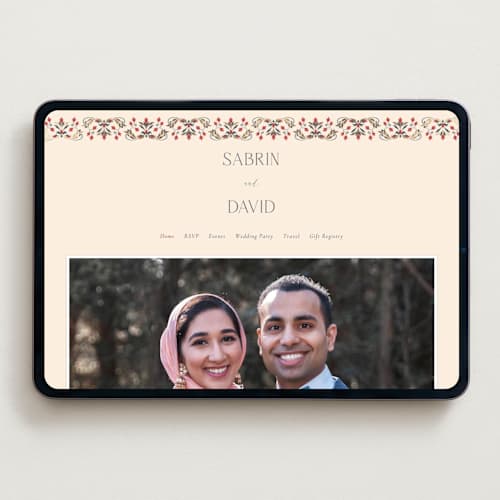 This is a scarlet wedding websites by Sabrin Deirani called islamic arch printing on digital paper in standard