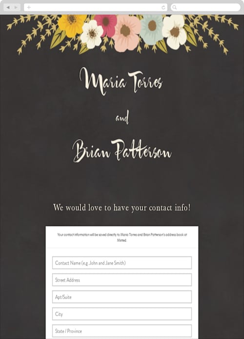This is a soft peach digital wedding address collection cards by Faith Harlow called plentiful blossoms printing on digital paper in standard