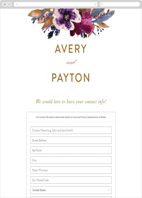 This is a jewelled digital wedding address collection cards by Creo Study called fall romance printing on digital paper in standard