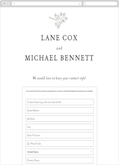 This is a cloud digital wedding address collection cards by Design Lotus called sense and sensibility printing on digital paper in standard