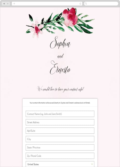 This is a blush digital wedding address collection cards by frances mathys called garden party joy printing on digital paper in standard