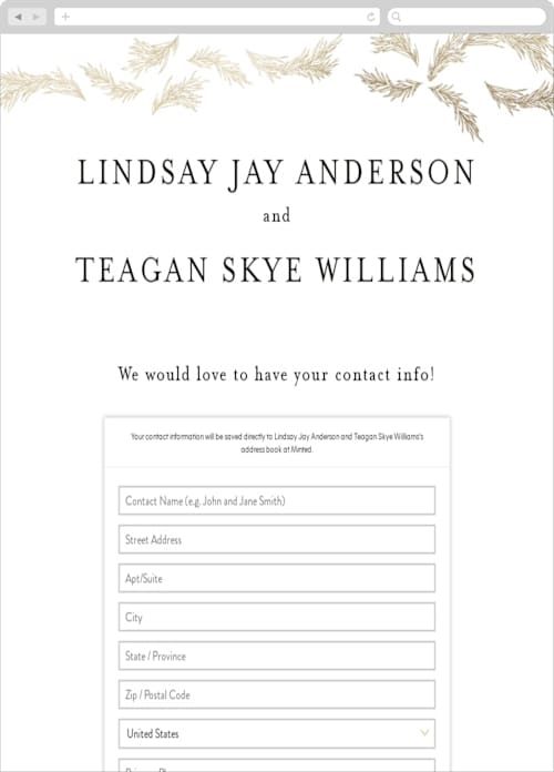 This is a pearl digital wedding address collection cards by Phrosné Barwood called little wreath printing on digital paper in standard
