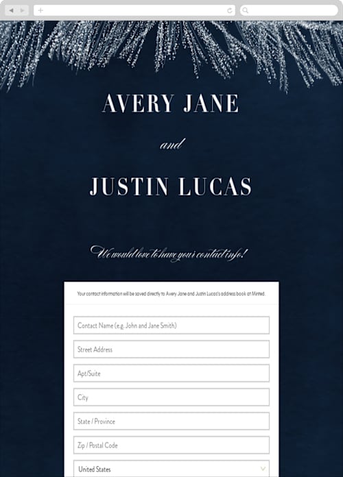 This is a peacock digital wedding address collection cards by Creo Study called frosty chic printing on digital paper in standard