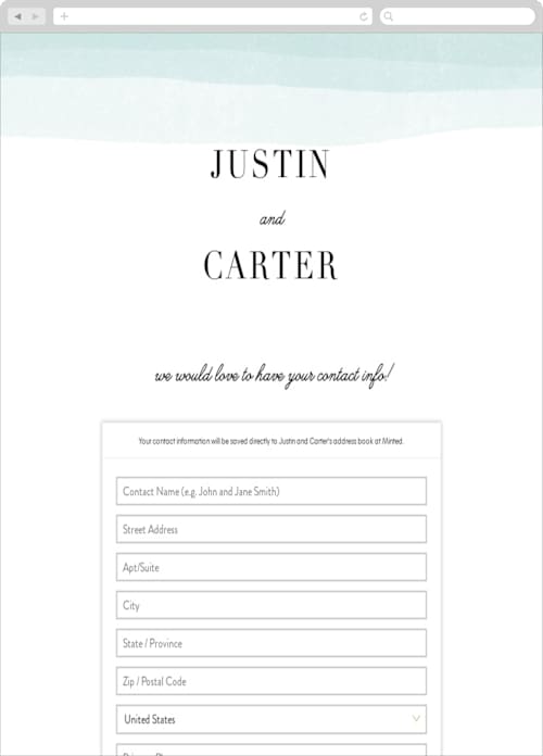 This is a sea salt digital wedding address collection cards by Jennifer Wick called old post road printing on digital paper in standard