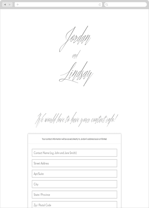 This is a cotton digital wedding address collection cards by Amy Kross called stacked date printing on digital paper in standard