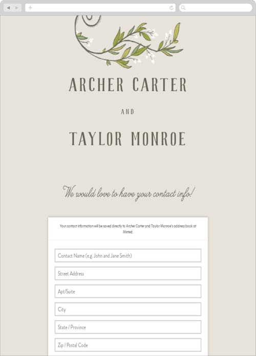 This is a parchment digital wedding address collection cards by GeekInk Design called rustic love printing on digital paper in standard