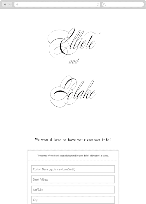 This is a black night digital wedding address collection cards by AK Graphics called timeless elegance printing on digital paper in standard