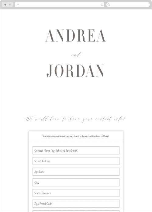 This is a smoke digital wedding address collection cards by Amy Ngo called simplicity printing on digital paper in standard