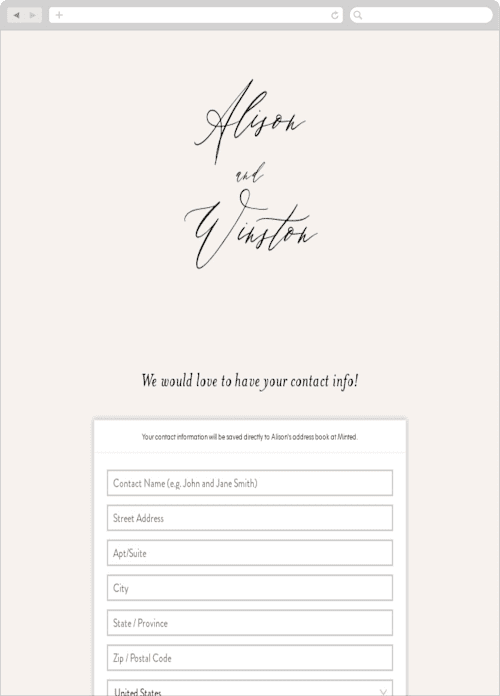 This is a taupe digital wedding address collection cards by Leah Bisch called timeless printing on digital paper in standard