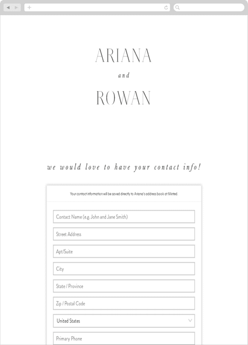 This is a pearl digital wedding address collection cards by Hooray Creative called namely printing on digital paper in standard