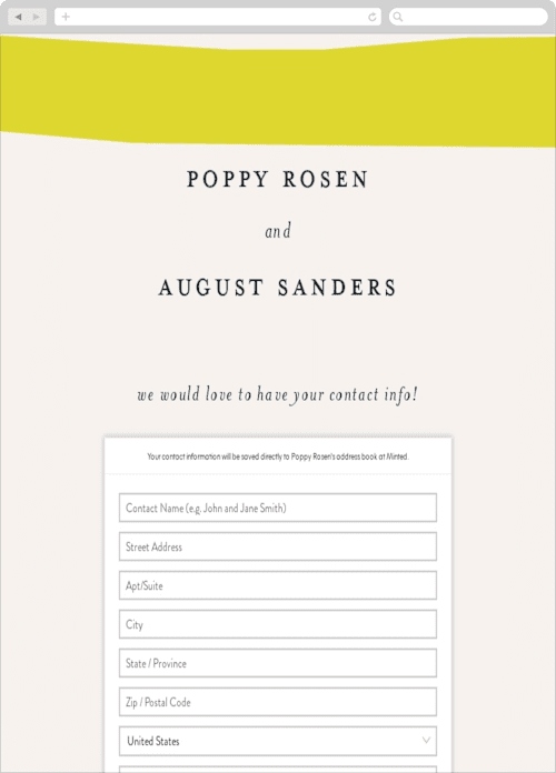 This is a blush digital wedding address collection cards by Morgan Kendall called color block printing on digital paper in standard