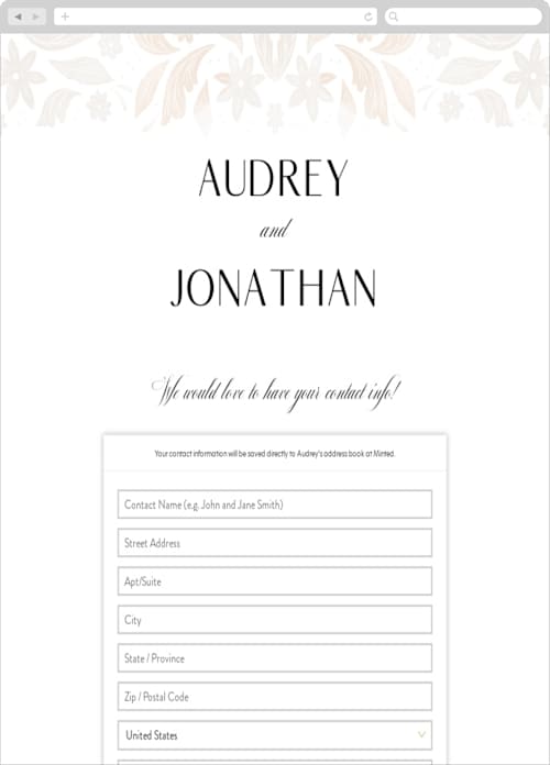 This is a cream digital wedding address collection cards by Paper Raven Co. called batikka printing on digital paper in standard
